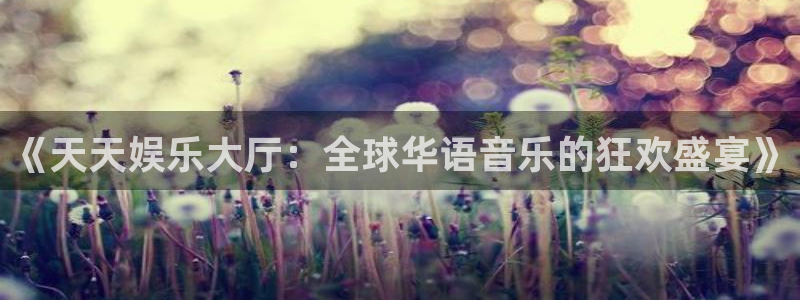星辉平台官方网站：《天天娱乐大厅：全球华语音乐的狂欢盛宴》